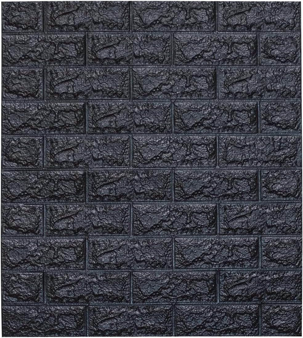 Lamina Decorativa 3D Negro Efecto Ladrillo (70X77CM) - PRECIO X LAMINA